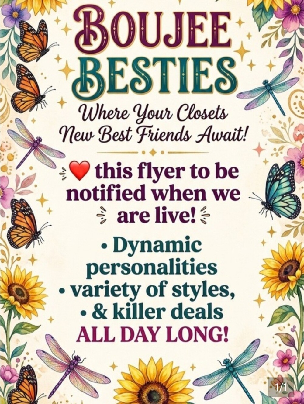 🌼 Boujee Besties Live Flyer With @Lunarafinds - Like To Be Notified 🌼